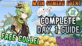 COMPLETE Day 1 Guide [FREE COLLEI] - Graven Innocence Genshin Impact 3.0