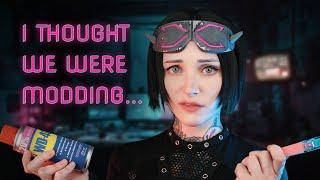 Tech friend does your makeup ASMR // cyberpunk, chaotic, personal attention
