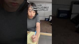 POV: Cons of having a reflective table | #office #pov #fyp #real #designer #reels #comedy