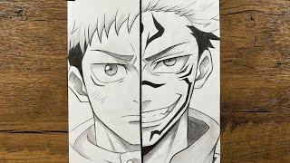 How to Draw Itadori vs Sukuna – Step-by-Step Anime Art Tutorial (Jujutsu Kaisen)