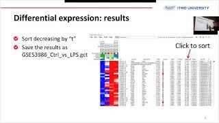 Systems Biology W1D3, p1: Differential gene expression and downstream analysis with Phantasus