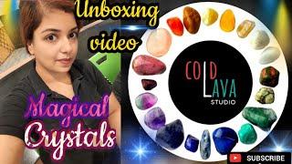 Unboxing video of crystals from cold lava studio 