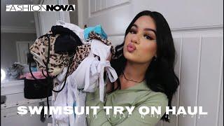 huge fashion nova bathing suit try-on haul *cover ups, bikinis, one pieces + more*