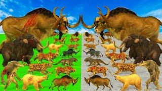 Prehistoric Mammals ARBS vs Prehistoric Animals ARK vs Cow Animal Rebellion Battle Simulation