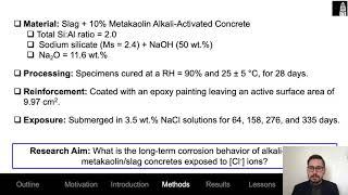 S1-R2_Juan Pablo: CHLORIDE‐INDUCED CORROSION OF STEEL REINFORCEMENT IN AA SLAG/ METAKAOLIN CONCRETES