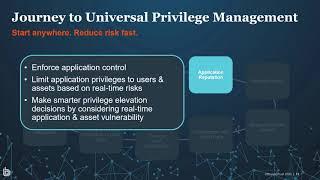 BeyondTrust: Journey to Universal Privilege Management Presentation