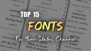 Top 15 trending fonts for lyrical status video editing | trending fonts for status editing videos