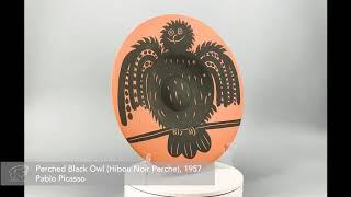 Pablo Picasso Madoura Ceramic Plate “Perched Black Owl (Hibou Noir Perche), 1957” For Sale