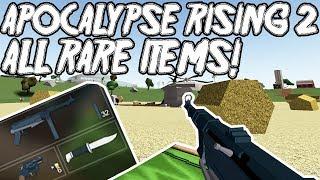 APOCALYPSE RISING 2 - ALL RARE ITEMS! | WEAPONS AND CLOTHES (ROBLOX)