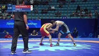 Qual. GR - 60 kg: K. ZHOLCHUBEKOV (KGZ) v. K. KAMAL (TUR)