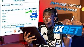 ASTUCE 1XBET en direct d'un ABONNÉ . il a validé une cote 16 . Combien moi j'ai fait ?