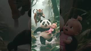 Ai Generated Youtube Reel of Helping panda to child & Tiger #aiart @ChatGPTMinecraft  #aiartist