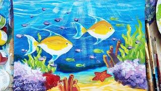 UNDERWATER WORLD | Step by step painting for children️