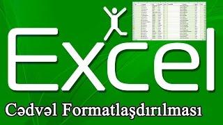 Microsoft Excel Azərbaycan dilində excel dərsi Exceldə cədvəllərin formatlaşdırılmasına giriş