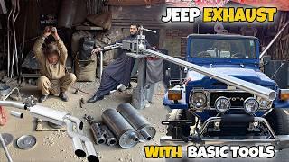 Man Build Jeep Exhaust System with 100yrs old Amazing Technqiue with Basic Tools