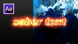 saber text with after effects tutorial