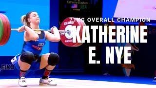 2019 Pattaya IWF 71kg Women's top 3 clean and jerk battle - Katherine and Mattie