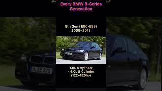 Every BMW 3 series generation (chassis code/engine specs) over the years