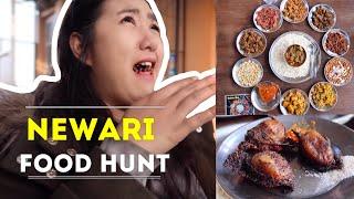 NEWARI FOOD HUNT - Kichhy Vlogs & Robin from UK || HARISIDDHI NEWA SHULEE ||