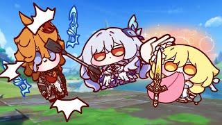 Skirk teaches Tartaglia and Lumine to practice martial arts! Whales have appeared!
