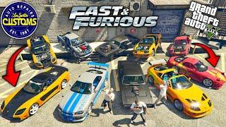 GTA 5 - Franklin Rebuilding Abandoned Fast And Furious Movie Cars | (GTA V Real Life Cars #01)