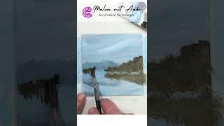 Magische Wasserlandschaft mit Acryl malen  #shorts #malen #paintingtutorial