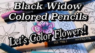 TUTORIAL: How to Color a Flower | NEW Black Widow Monarch Colored Pencils | World of Flowers