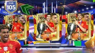 FIRST 105 OVR TEAM IN FC MOBILE! INSANE EUROS BEST XI PACK OPENING LUCK AND TEAM UPGRADE GAMEPLAY