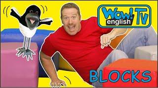 Blocks and Toys Playing with Steve and Maggie | Wow English TV