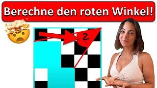  Schaffst DU es den roten Winkel zu berechnen? | Schwieriges Mathe Geometrie Rätsel