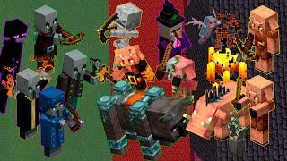 x3 Hardcore Raid vs Nether Army - Minecraft Mob Battle 1.16.2 (Nether Dimension raid) 1K Special