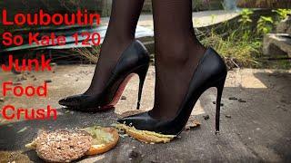 Authentic Louboutin So Kate 120 junk food crush, junk food crush, high heels burgers crush (# 1293)