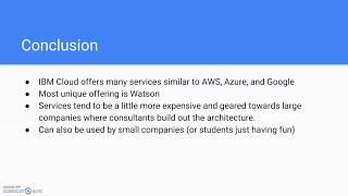Intro to IBM Cloud