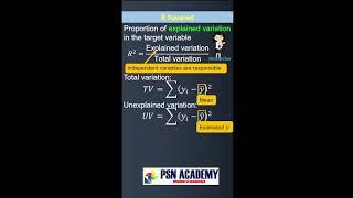 R Squared - Proportion of explained variation in the target variable | PSN Academy #shorts