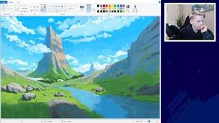 i painted a WHIMSICAL mountain landscape in MS Paint