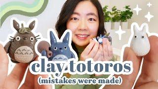  miniature clay totoros (first try)