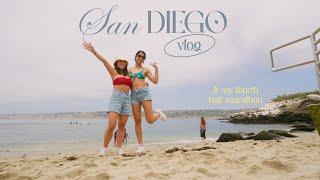 San Diego 2024: Traveling across the country with my best friend in my late 20's, half marathon vlog