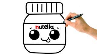 How To Draw Nice Nutella Jar  VERY Easy Tutorial For Kids