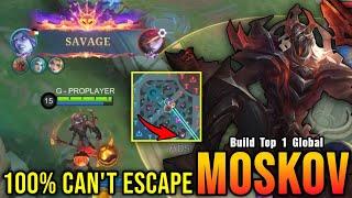 SAVAGE!! Moskov Brutal Spear Damage (100% CAN'T ESCAPE) - Build Top 1 Global Moskov ~ MLBB