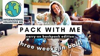 Minimalist PACK WITH ME for three weeks in Bali // 40L backpack carry-on only ft. IVHQ