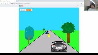 Game #8. Part 1. Dodge cars game on Scratch || simulates 3D, but not a 3D game || Coding tutorial