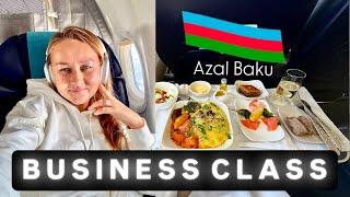 Баку  Бизнес-класс: роскошная еда и сервис Azal Airlines | вид из Flame Towers