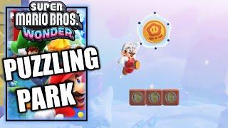 Super Mario Bros Wonder – Puzzling Park - 100% All Wonder Seeds, Flower Coins & Flag