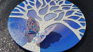 17. 'Tree of Life' Mixed Media Art Tutorial  Acrylic Painting + Hot Glue Gun Art! 