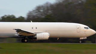 Boeing 737 TAKE OFF from NEWCASTLE | Completly white cargo plane ASL Airlines