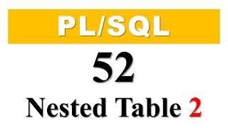 PL/SQL tutorial 52: How To Create Nested table as Database Object by Manish Sharma