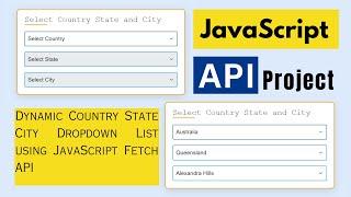 Dynamic Country State City Dependent Dropdown List using JavaScript Fetch API.