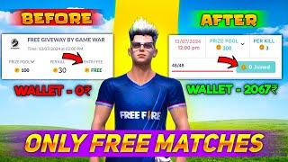 PLAYING ONLY FREE TOURNAMENTS FOR 24 HOURS  My Earning After 24 Hours..