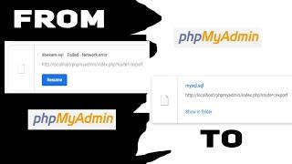 XAMPP Failed Network Error Export Download XAMPP SQL Database
