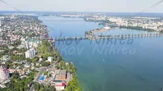 Voronezh, Russia. Chernavsky bridge. View of the Voronezh river in summer, Aerial View